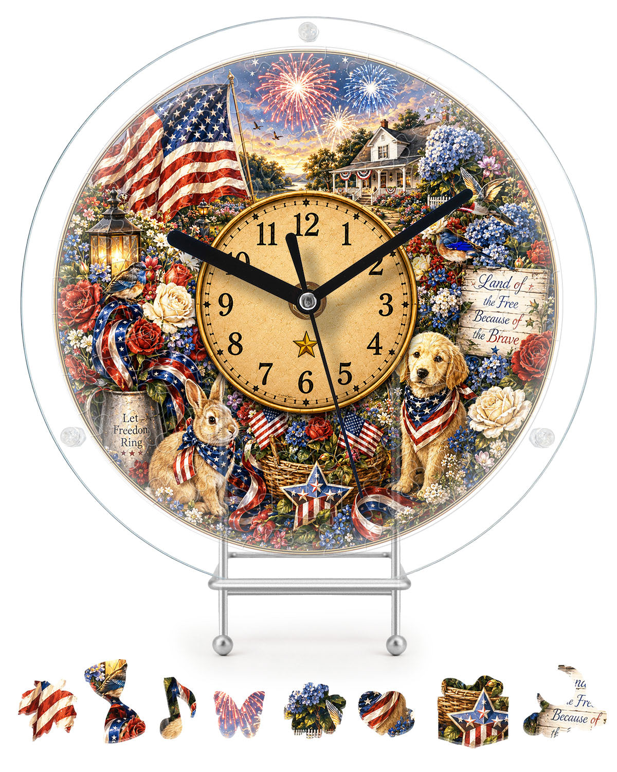 DIY Acrylic Puzzle Clock Kit - Patriotic Pets Cottage