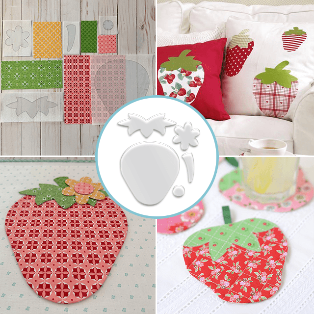 Vintage Strawberries Quilt Template - With Instruction